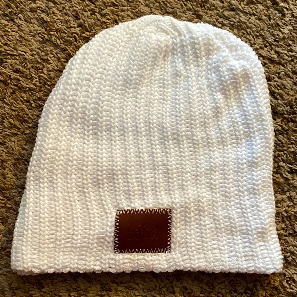 White LYM beanie